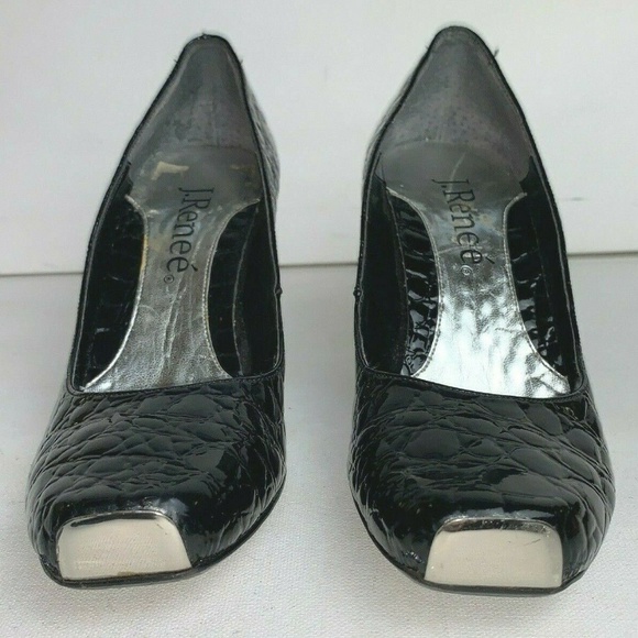 J. RENEE' Black textured patent Sexy Heels size 8M - Picture 4 of 8